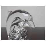 Hand Signed STEUBEN Glass Dolphin