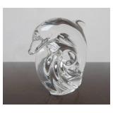Hand Signed STEUBEN Glass Dolphin