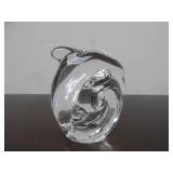 Hand Signed STEUBEN Glass Dolphin