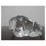 Hand Signed STEUBEN Glass Buffalo