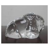 Hand Signed STEUBEN Glass Buffalo
