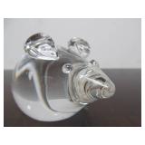 Hand Signed STEUBEN Glass Mouse
