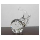Large Hand Signed STEUBEN Glass Elephant