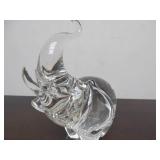 Large Hand Signed STEUBEN Glass Elephant