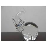 Large Hand Signed STEUBEN Glass Elephant