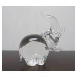 Large Hand Signed STEUBEN Glass Elephant