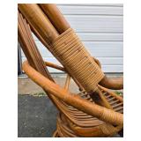 Larger Mid Century Rattan Swivel Lounge Chair