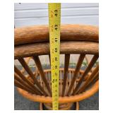 Larger Mid Century Rattan Swivel Lounge Chair