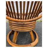 Larger Mid Century Rattan Swivel Lounge Chair