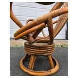 Larger Mid Century Rattan Swivel Lounge Chair