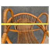 Larger Mid Century Rattan Swivel Lounge Chair