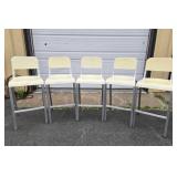 Set of 5 EMECO Aluminum Bar Stool Chairs