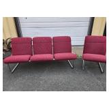 Matching Retro Vintage 3-Seat ALL-STEEL Bench & Side Chair