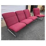 Matching Retro Vintage 3-Seat ALL-STEEL Bench & Side Chair