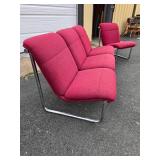 Matching Retro Vintage 3-Seat ALL-STEEL Bench & Side Chair