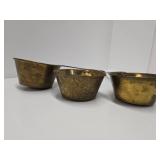 Set of 4 Long Iron Handled Brass Cooking Pots/Pans