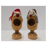 Pair of Vintage Wooden Big Mouth Nutcrackers