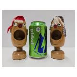 Pair of Vintage Wooden Big Mouth Nutcrackers