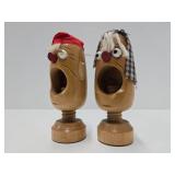 Pair of Vintage Wooden Big Mouth Nutcrackers