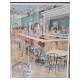 Framed Signed Numbered "Fountain of Youth" Soda Fountain Diner Print by Charles Peterson