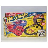 HOT STOCK Slot Car Set w/Box & Cars