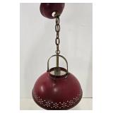 Mid Century Pierced Metal LIGHTOLIER Hanging Light Fixture Lamp