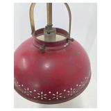 Mid Century Pierced Metal LIGHTOLIER Hanging Light Fixture Lamp