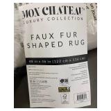 Mon Chateau Luxury Collection Faux Fur Shaped Rug 48" x 46"