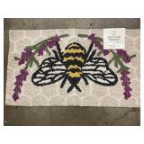 Hand Hooked Bee Accent Rug with Memory Foam, 22 x 38 inches