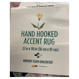 Hand Hooked Floral Accent Rug 22x38 Inches