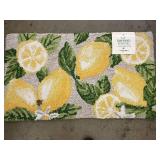 Hand Hooked Lemon Design Accent Rug with Memory Foam Underfoot