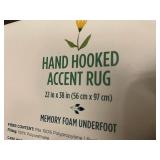 Hand Hooked Lemon Design Accent Rug with Memory Foam Underfoot