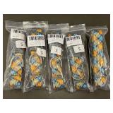 Set of 5 Adjustable Dog Collars Size S, Blue and Orange Pattern