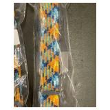 Set of 5 Adjustable Dog Collars Size S, Blue and Orange Pattern