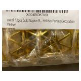 5 Sets of 24 Gold Napkin Rings for Holiday Party Decor