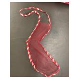 Set of Mesh Christmas Stockings with Red and White Trim