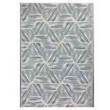 (2) MSI Illusion 60 in. x 84 in. Blue Polyester Cotton Geometric Indoor Area Rug