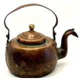 Vintage Copper Kettle and CYMRU Brass Lantern Duo