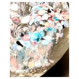Colorful Decorative Glass Paperweight with Multi-Colored Inclusions