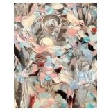 Colorful Decorative Glass Paperweight with Multi-Colored Inclusions