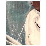 Signed Nancy Thomas 1994 Folk Art Painting with Birds - Framed Artwork