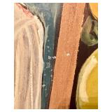 Signed Nancy Thomas 1994 Folk Art Painting with Birds - Framed Artwork