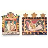 Nancy Thomas Signed 1994 "Summer" Art Plaque and 1995 "Angel with Stars" Plaque