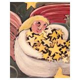 Nancy Thomas Signed 1994 "Summer" Art Plaque and 1995 "Angel with Stars" Plaque