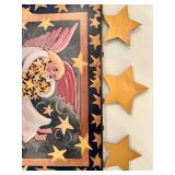 Nancy Thomas Signed 1994 "Summer" Art Plaque and 1995 "Angel with Stars" Plaque