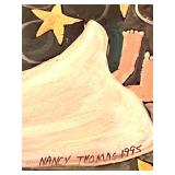 Nancy Thomas Signed 1994 "Summer" Art Plaque and 1995 "Angel with Stars" Plaque