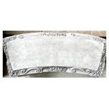 Petite Decorative Concrete Garden Bench with Floral Design