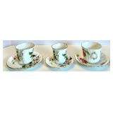 Set of 6 Vintage Floral Bone China Tea Cup & Saucer Sets in Shades of Pink including Royal Stuart and Staffordshire