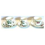 Set of 6 Vintage Floral Bone China Tea Cup & Saucer Sets in Shades of Pink including Royal Stuart and Staffordshire