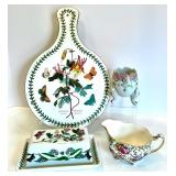 Vintage Portmeirion Botanic Garden Butter Dish with Lepidotum Rhododendron Design and other Botanical Kitchen Pieces